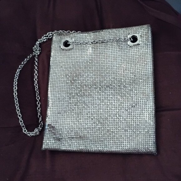 ❤️2 WHITING & DAVIS Purse & Halter Silver Mesh/Swarovski Crystals AS IS - Picture 5 of 6